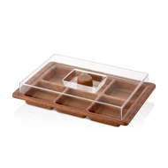 EVELIN plastic tál osztott+búra szögl 23,5x35,5x8c