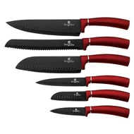 Burgundy rozsdamentes bevonatos késkészlet