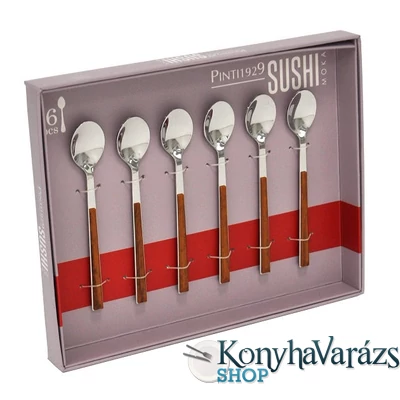 SUSHI QUEEN rm. mokkakanál 6 darab Mahogany
