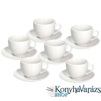 GOLF porcelán kávés csésze + alj 21 cl. 6 darab