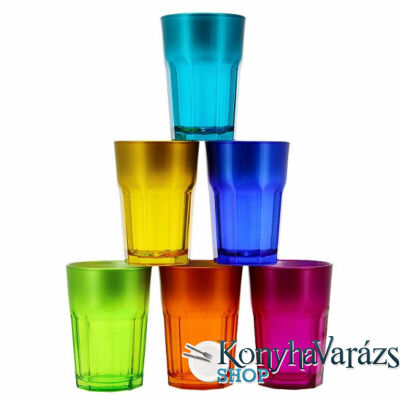 MEDINA üditős pohár 38 cl. 6 darabos-6 különböző színben-Hollywood