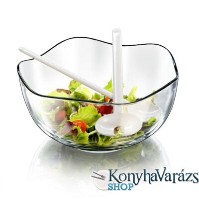 ONDA salátás tál 26 cm + műanyag salátáskanál és villa