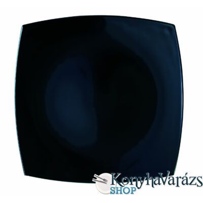 QUADRATO fekete tányér lapos 26,5 cm