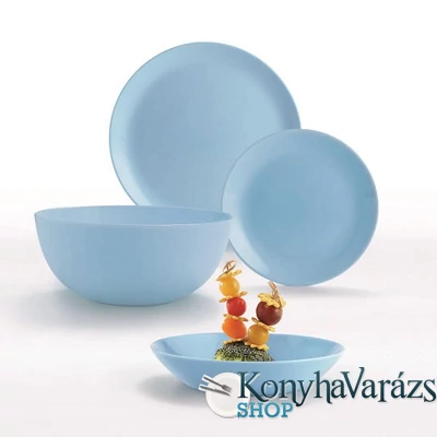 DIWALI. LIGHT BLUE üveg étkészlet 19 db -LUMINARC