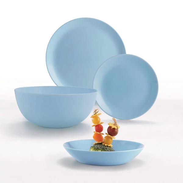 DIWALI. LIGHT BLUE üveg étkészlet 19 db -LUMINARC